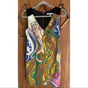 Trina Turk multicolored paisley sleeveless sheath dress